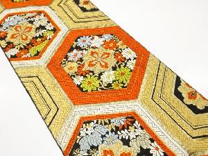 アンティーク　亀甲に花模様織り出し袋帯（材料）